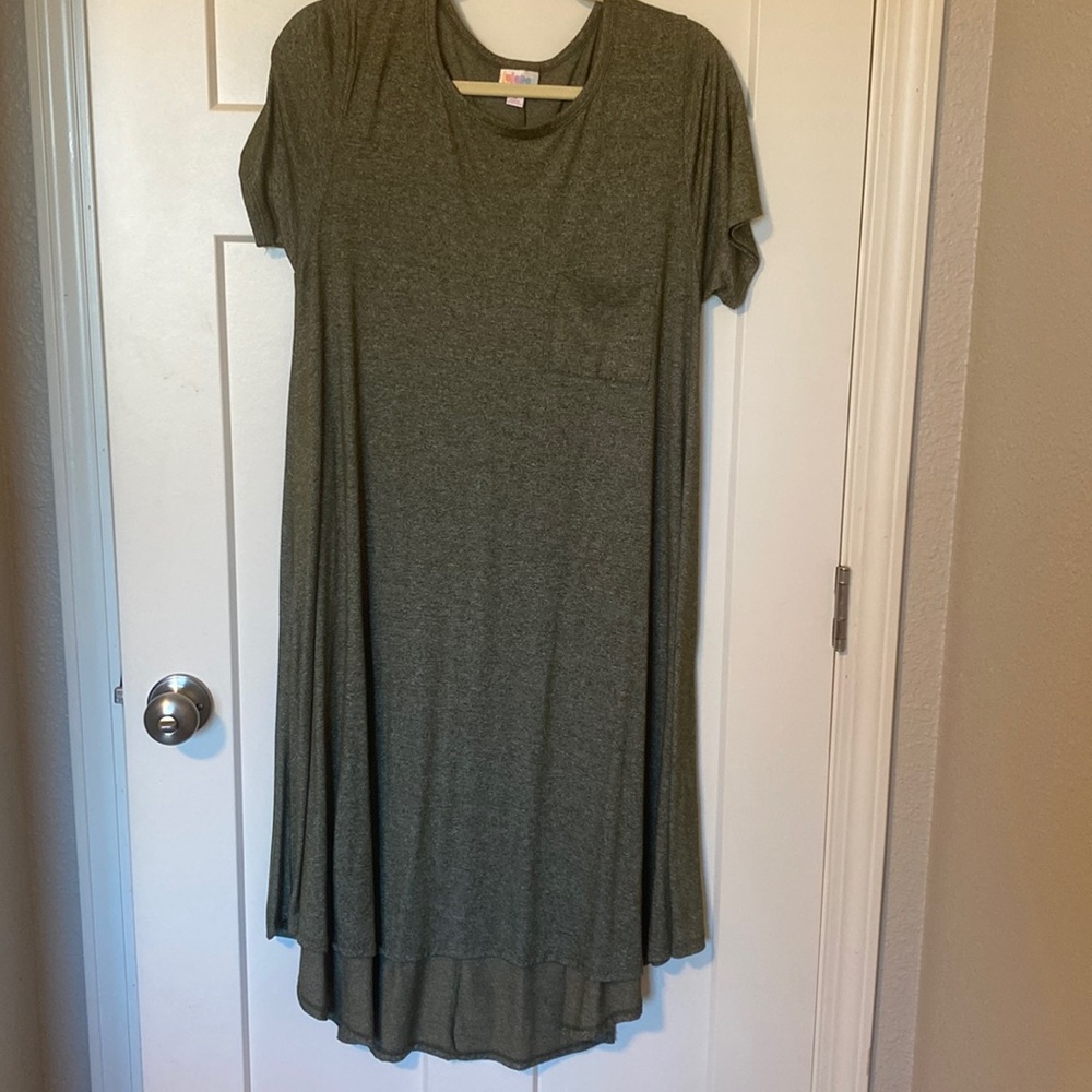 LuLaRoe Carly, medium, kind of an army green color